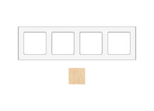 SOCKET SOCKWOCW4 | Cadre pour 4 modules en bois de chêne blanc cotton