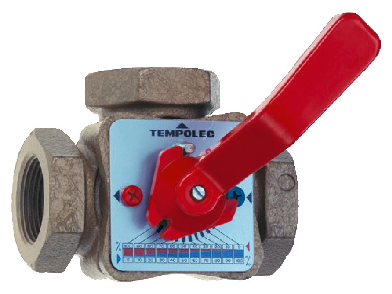 Vanne mélangeuse en fonte 3 voies, raccords filetés femelles