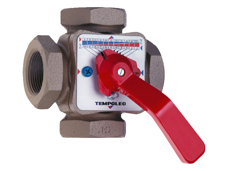 Vanne mélangeuse en fonte 4 voies, raccords filetés femelles