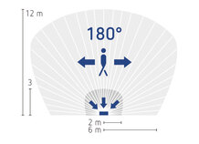 Detectiebereik van 180° tot 12 m