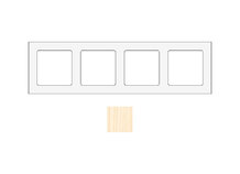 SOCKET SOCKWAS4 | Cadre pour 4 modules en bois de frêne