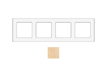 SOCKET SOCKWOCW4 | Cadre pour 4 modules en bois de chêne blanc cotton