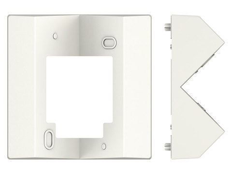 Witte adapter voor binnen- of buitenhoekmontage